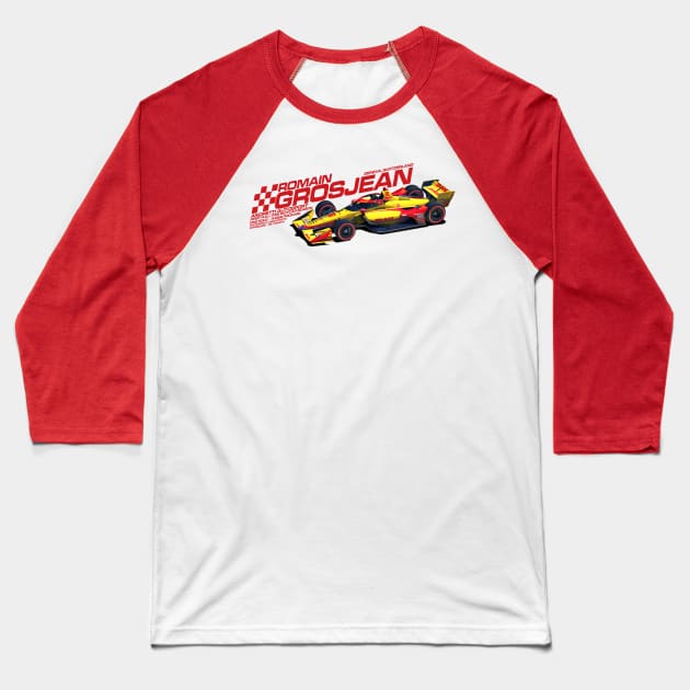 Romain Grosjean 2022 (red) Baseball T-Shirt by Sway Bar Designs